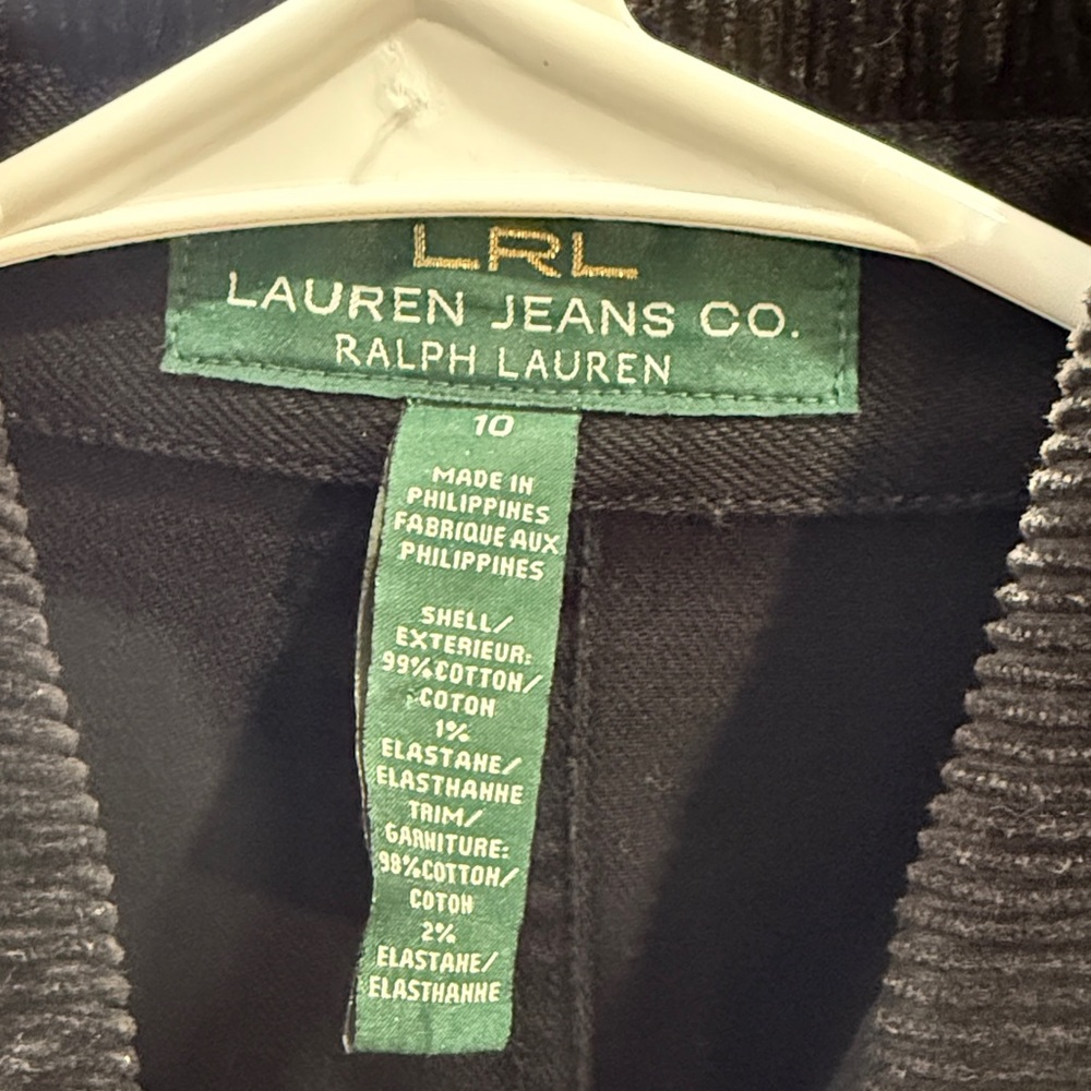 RALPH LAUREN Women's Double Breasted Black Denim Pea Coat-10 - Picture 5 of 5